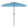 Parasol ogrodowy na stalowym słupku, niebieski, 248x248x248 cm