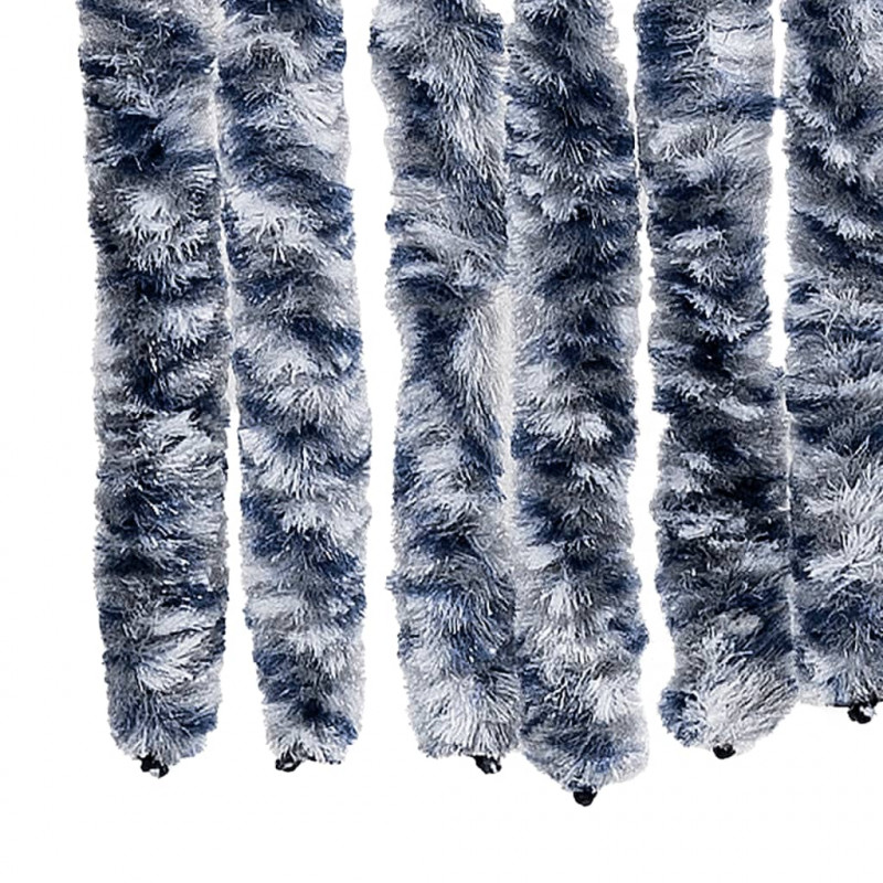Zasłona przeciwko owadom, niebiesko-biała, 118x220 cm, szenil