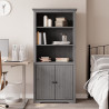 Biblioteczka BODO, szara, 82x40x173 cm, lite drewno sosnowe