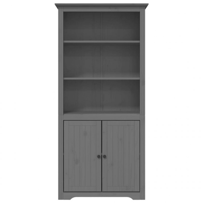 Biblioteczka BODO, szara, 82x40x173 cm, lite drewno sosnowe