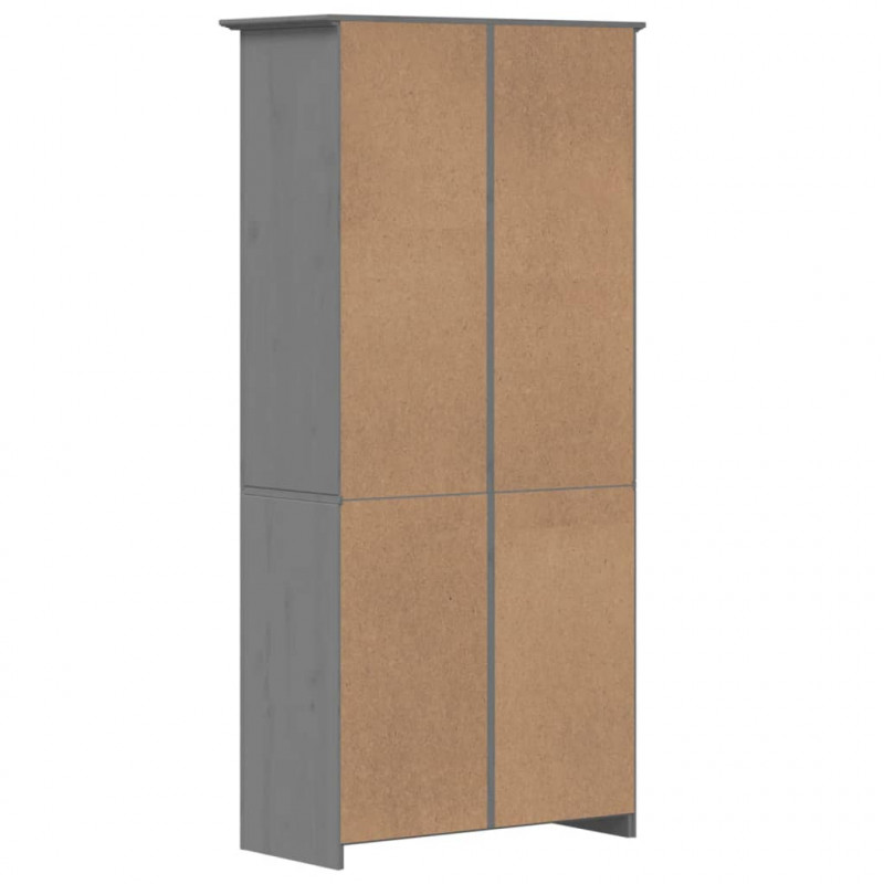 Biblioteczka BODO, szara, 82x40x173 cm, lite drewno sosnowe