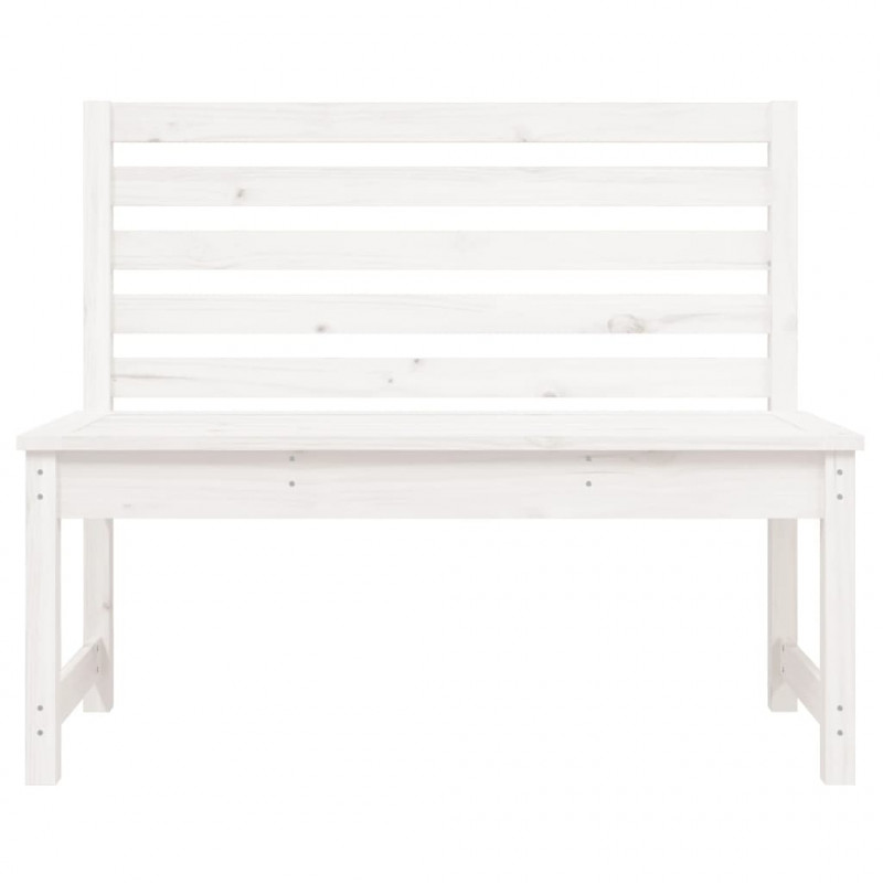 Ławka ogrodowa, biała, 109 cm, lite drewno sosnowe