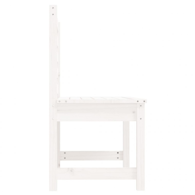 Ławka ogrodowa, biała, 109 cm, lite drewno sosnowe