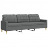 Sofa 3-osobowa, ciemnoszara, 210 cm, tapicerowana tkaniną