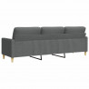 Sofa 3-osobowa, ciemnoszara, 210 cm, tapicerowana tkaniną