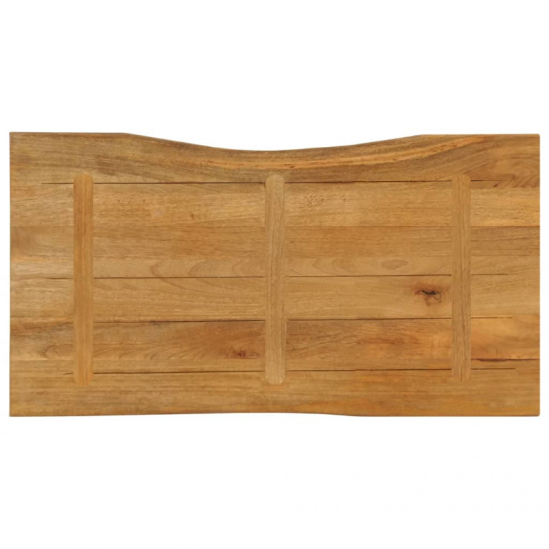 Blat stołu, 120x60x2,5 cm, naturalna krawędź, lite drewno mango