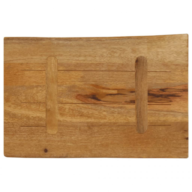 Blat stołu, 70x40x3,8 cm, naturalna krawędź, lite drewno mango