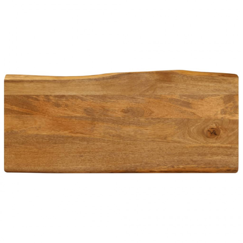 Blat stołu, 100x40x3,8 cm, naturalna krawędź, lite drewno mango