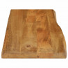 Blat stołu, 100x40x3,8 cm, naturalna krawędź, lite drewno mango
