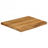 Blat stołu, 80x80x3,8 cm, naturalna krawędź, lite drewno mango
