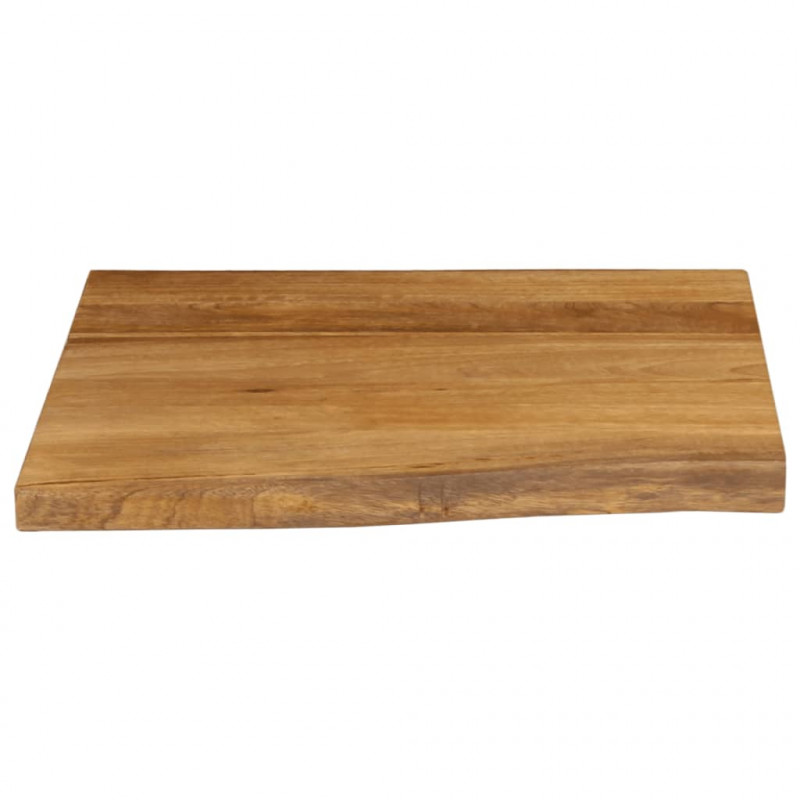 Blat stołu, 80x80x3,8 cm, naturalna krawędź, lite drewno mango