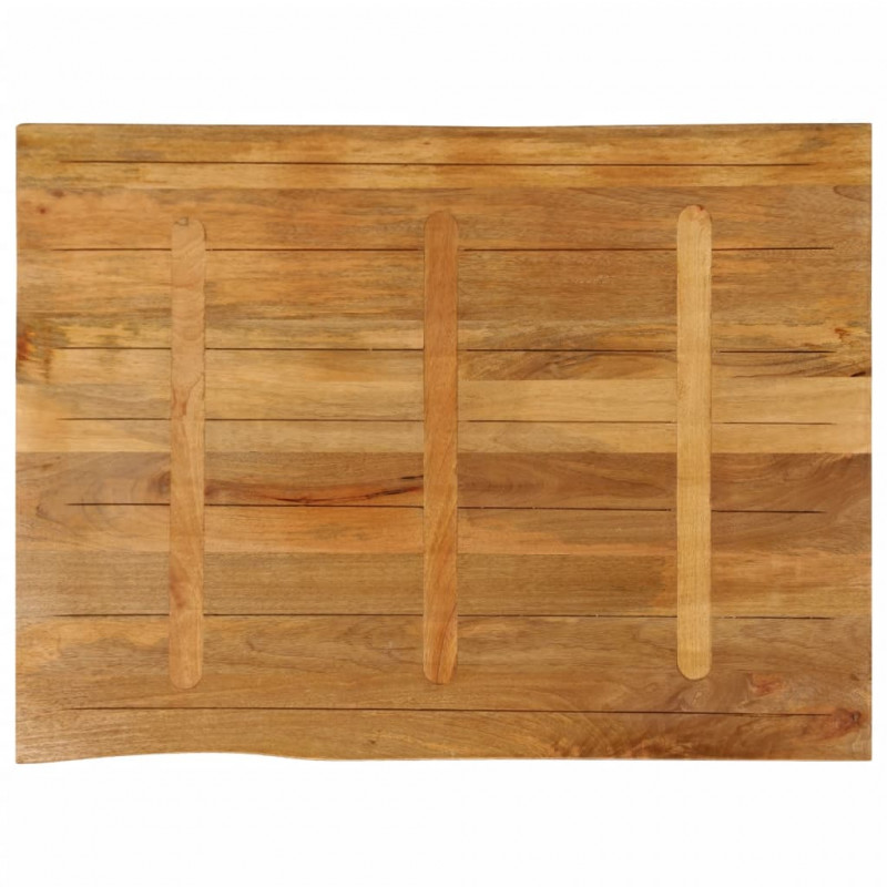 Blat stołu, 100x80x3,8 cm, naturalna krawędź, lite drewno mango