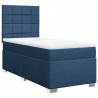 Łóżko kontynentalne z materacem, niebieskie, tkanina 100x200 cm
