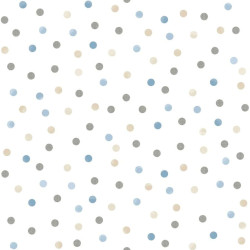 Noordwand Tapeta Mondo baby Confetti Dots biało-niebiesko-szaro-beżowa