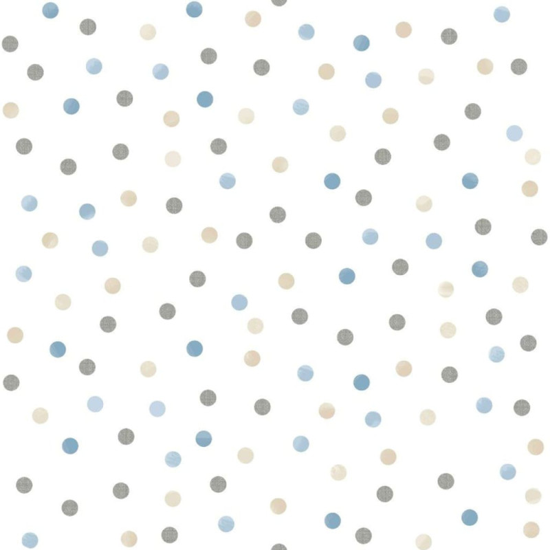 Noordwand Tapeta Mondo baby Confetti Dots biało-niebiesko-szaro-beżowa