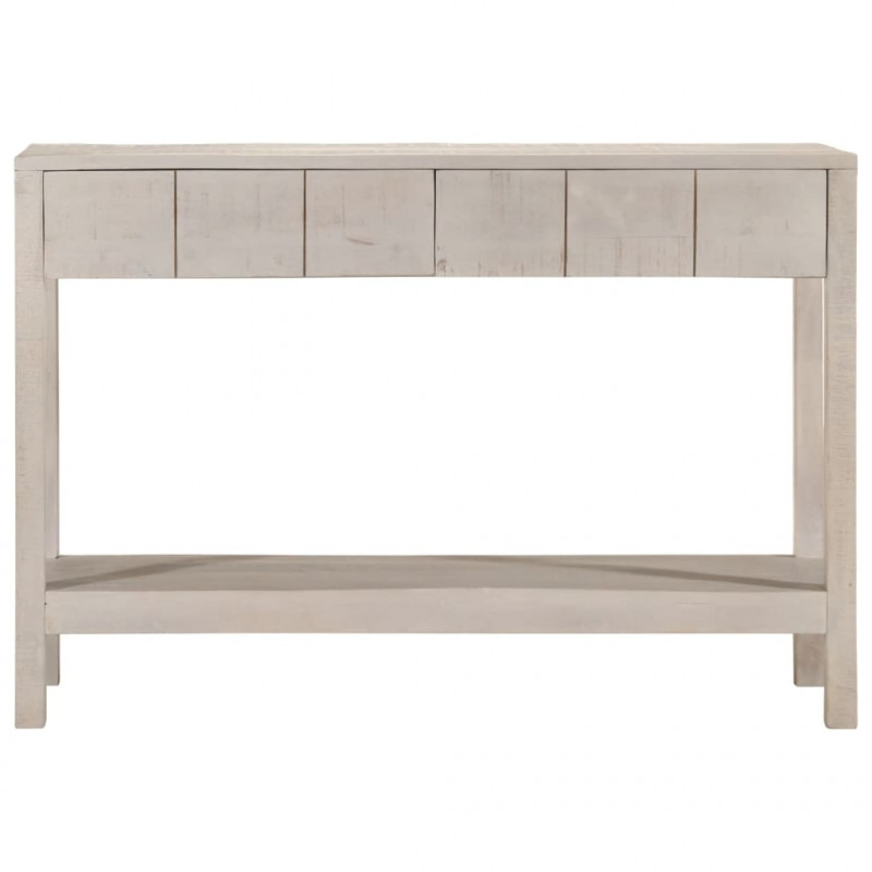 Stolik konsolowy, biały, 110x35x75 cm, lite drewno mango