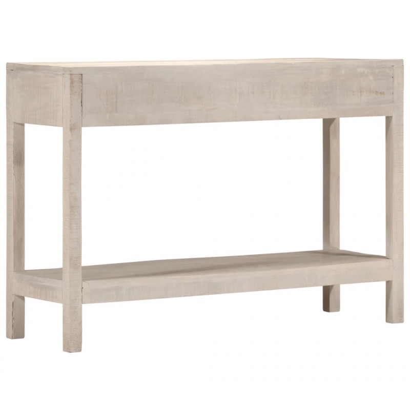 Stolik konsolowy, biały, 110x35x75 cm, lite drewno mango