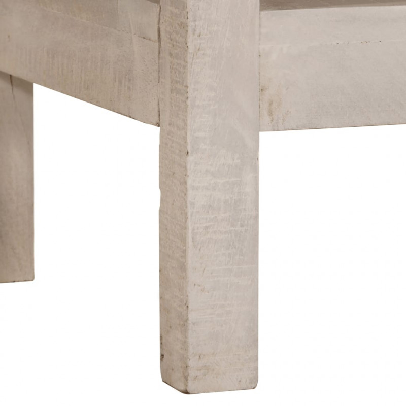 Stolik konsolowy, biały, 110x35x75 cm, lite drewno mango