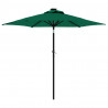 Parasol ogrodowy LED, stalowy słupek, zielony, 225x225x212 cm