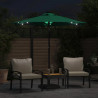 Parasol ogrodowy LED, stalowy słupek, zielony, 225x225x212 cm