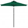 Parasol ogrodowy LED, stalowy słupek, zielony, 225x225x212 cm