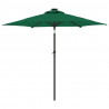 Parasol ogrodowy LED, stalowy słupek, zielony, 225x225x212 cm