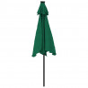 Parasol ogrodowy LED, stalowy słupek, zielony, 225x225x212 cm