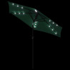 Parasol ogrodowy LED, stalowy słupek, zielony, 225x225x212 cm