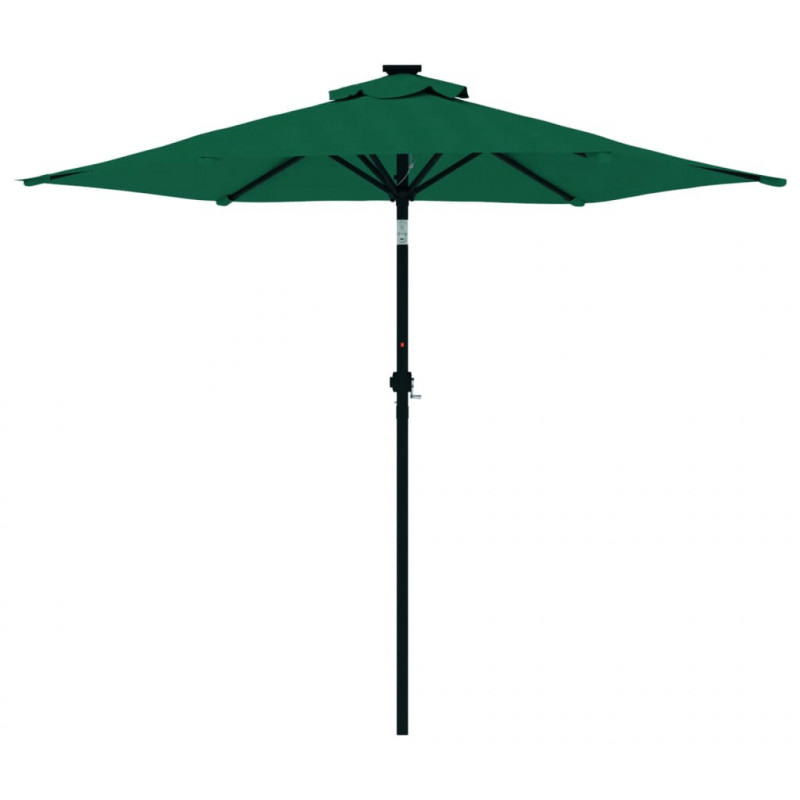 Parasol ogrodowy na stalowym słupku, zielony, 225x225x212 cm
