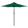 Parasol ogrodowy na stalowym słupku, zielony, 225x225x212 cm