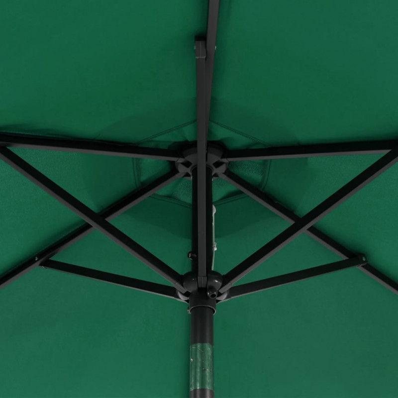Parasol ogrodowy na stalowym słupku, zielony, 225x225x212 cm
