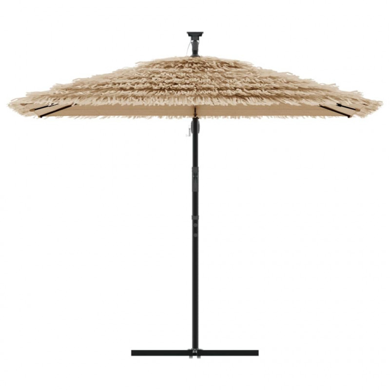 Parasol ogrodowy na stalowym słupku, brązowy, 269x269x235 cm
