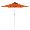 Parasol ogrodowy LED, stalowy słupek, terakota, 225x225x212 cm