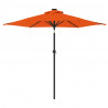 Parasol ogrodowy LED, stalowy słupek, terakota, 225x225x212 cm
