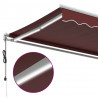Automatycznie zwijana markiza z LED, burgundowa, 600x350 cm