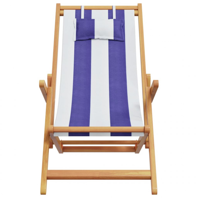 Składane krzesła plażowe, 2 szt., niebiesko-białe