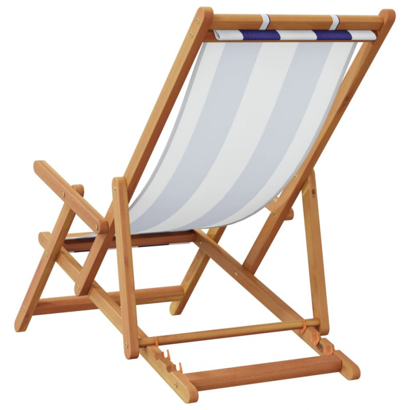 Składane krzesła plażowe, 2 szt., niebiesko-białe