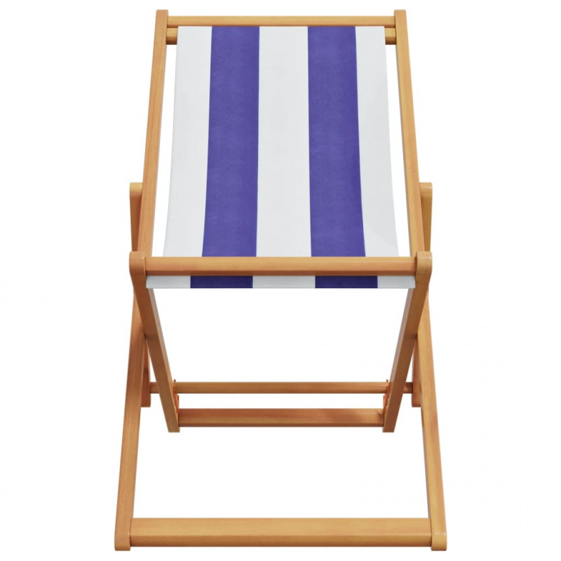 Składane krzesła plażowe, 2 szt., niebiesko-białe
