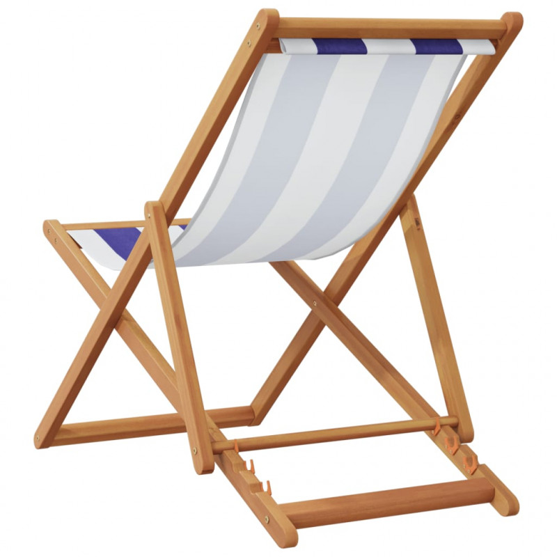 Składane krzesła plażowe, 2 szt., niebiesko-białe