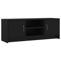 Szafka pod TV, czarna, 102x30x37,5 cm, materiał drewnopochodny