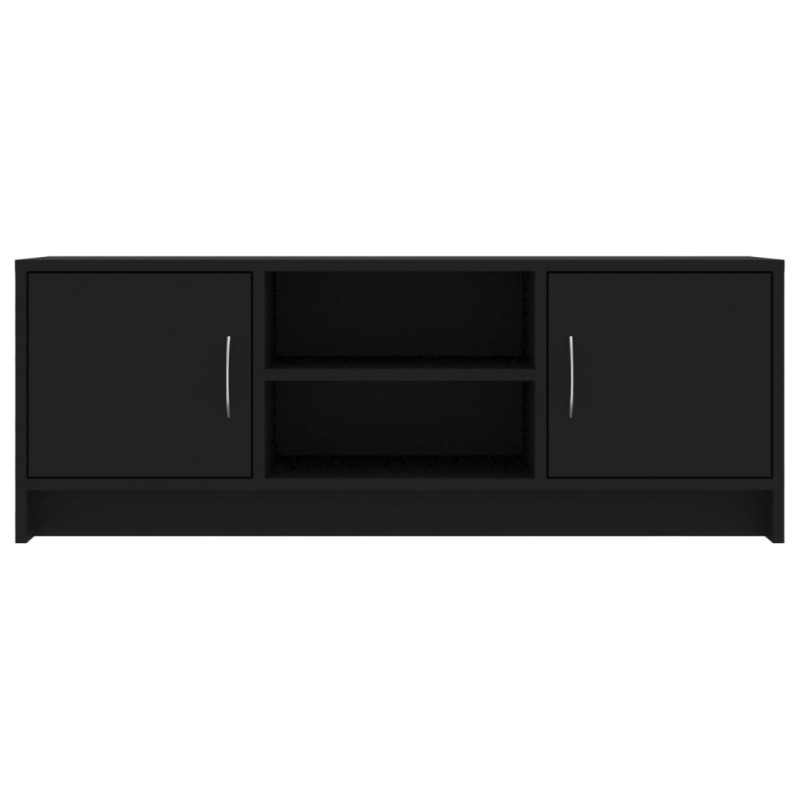 Szafka pod TV, czarna, 102x30x37,5 cm, materiał drewnopochodny
