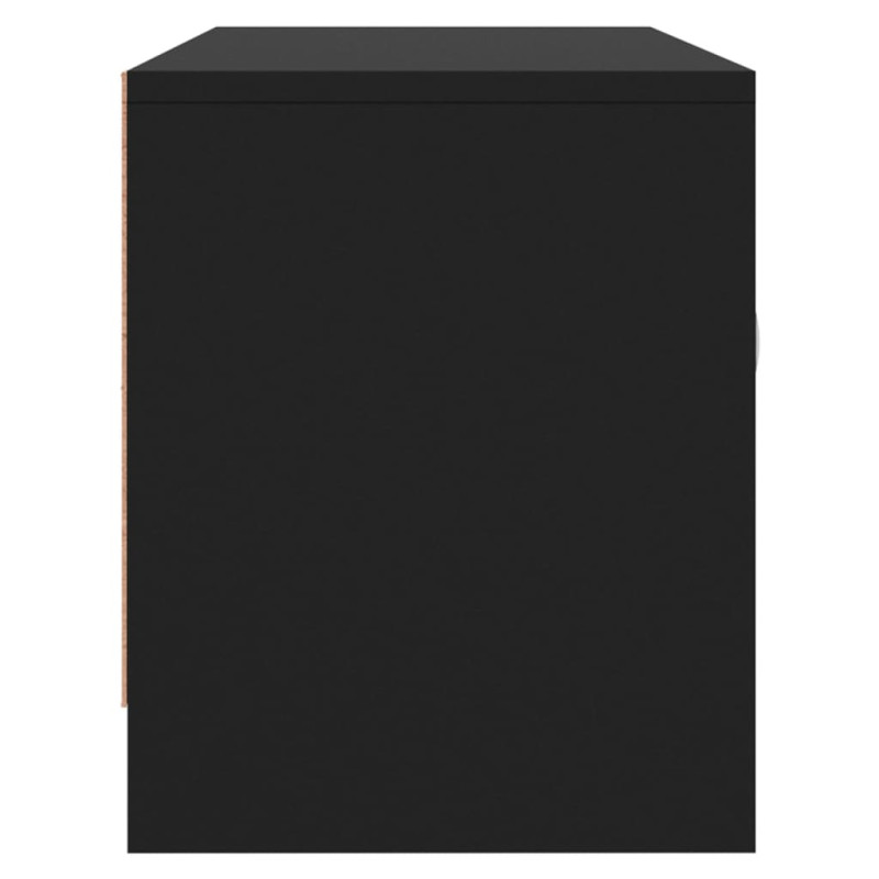 Szafka pod TV, czarna, 102x30x37,5 cm, materiał drewnopochodny