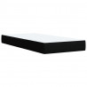 Łóżko kontynentalne z materacem, czarne, tkanina, 100x200 cm