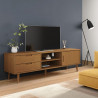 Szafka TV MOLDE, brązowa, 158x40x49 cm, lite drewno sosnowe
