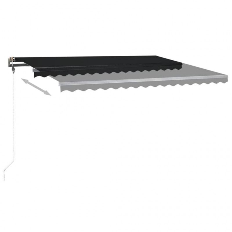Ręcznie zwijana markiza z LED, 400 x 350 cm, antracytowa