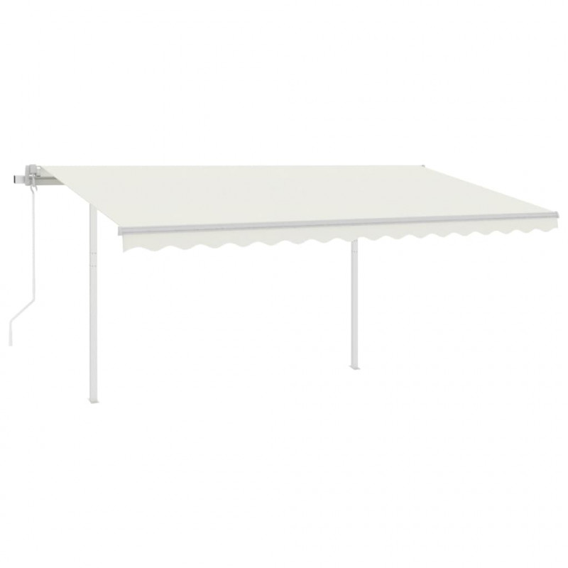 Automatycznie zwijana markiza, LED i czujnik wiatru, 4,5x3,5 m
