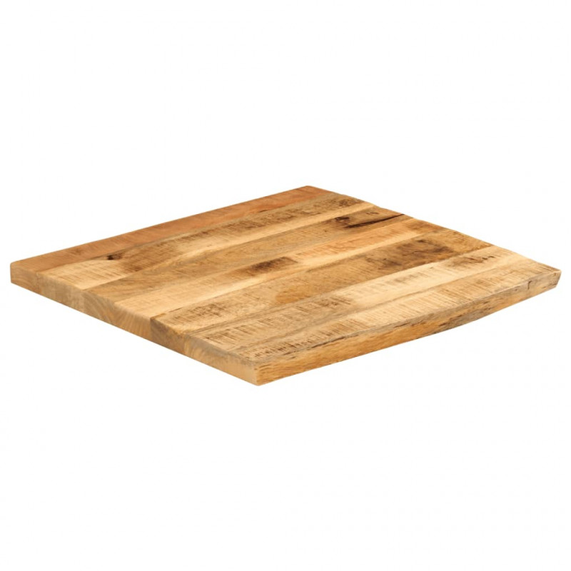 Blat stołu, 40x40x2,5cm, naturalna krawędź, surowe drewno mango