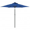 Parasol ogrodowy LED, stalowy słupek, lazurowy, 225x225x212 cm