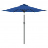 Parasol ogrodowy LED, stalowy słupek, lazurowy, 225x225x212 cm