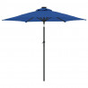 Parasol ogrodowy LED, stalowy słupek, lazurowy, 225x225x212 cm